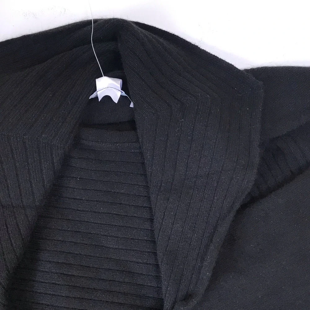 Jones New York NEW 100% Cashmere Sweater Cowl Shawl Collar Ribbed Minimalist P L - Picture 4 of 15